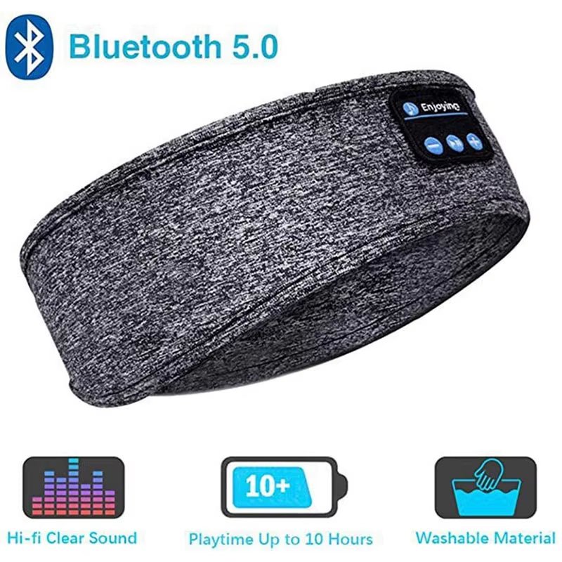 Fone Bluetooth Earphones Sports Sleeping Headband Elastic Wireless Headphones Music Eye Mask Wireless Bluetooth Headset Headband - Feebella