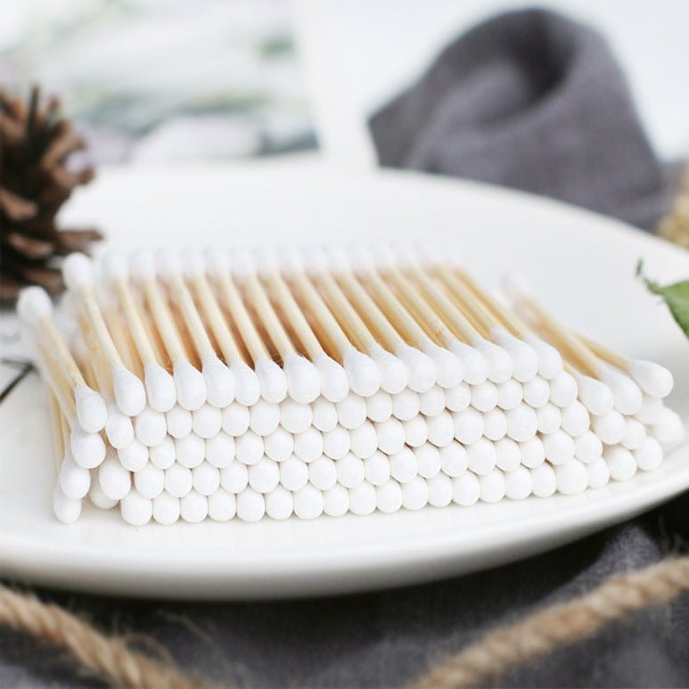 200 cotons-tiges en bambou pour le maquillage et le nettoyage des oreilles - Feebella