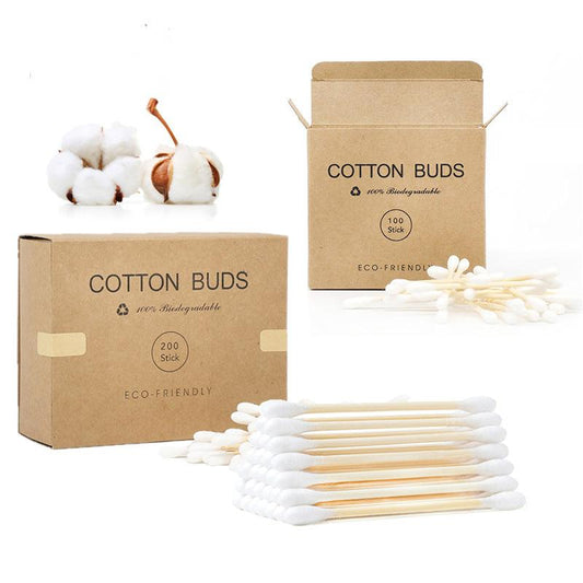 200 cotons-tiges en bambou pour le maquillage et le nettoyage des oreilles - Feebella