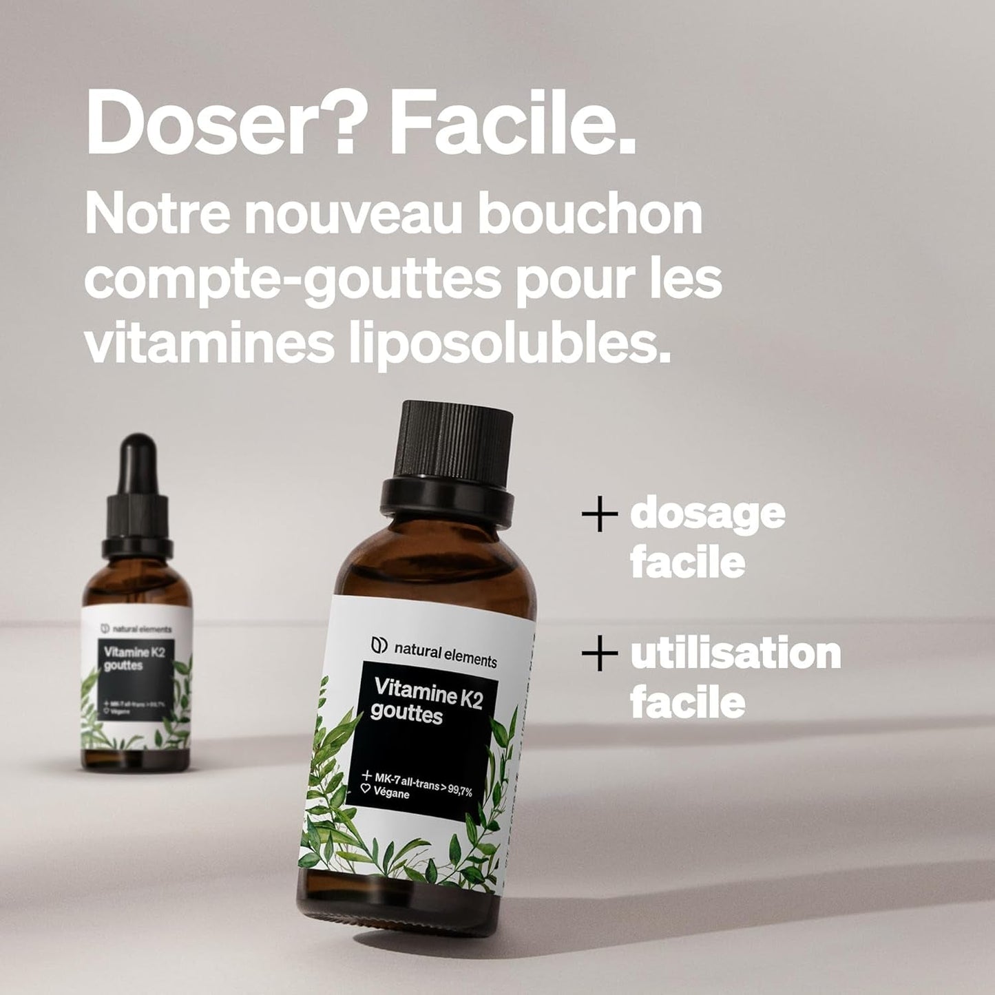 200 Μg De Vitamine K2 MK-7 – 1 700 Gouttes (50 Ml) – Teneur All-Trans >99,7% (K2VITAL® De Kappa) – Produit Testé En Laboratoire, Végan, Fortement Dosé - Feebella