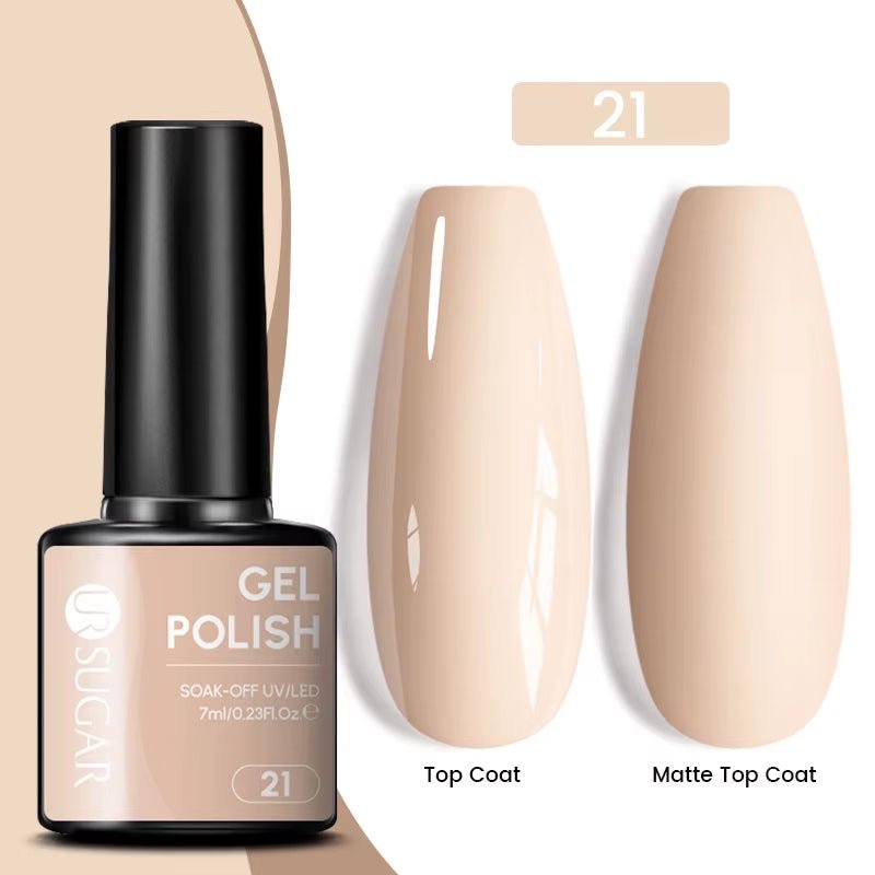 7Ml Champagne Gold Paillettes Gel Vernis À Ongles Brillants Paillettes Étincelantes Français Semi-Permanent Peinture À Ongles Gel UV - Feebella
