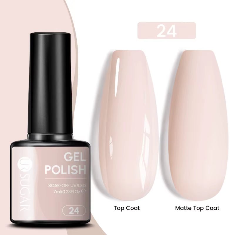 7Ml Champagne Gold Paillettes Gel Vernis À Ongles Brillants Paillettes Étincelantes Français Semi-Permanent Peinture À Ongles Gel UV - Feebella