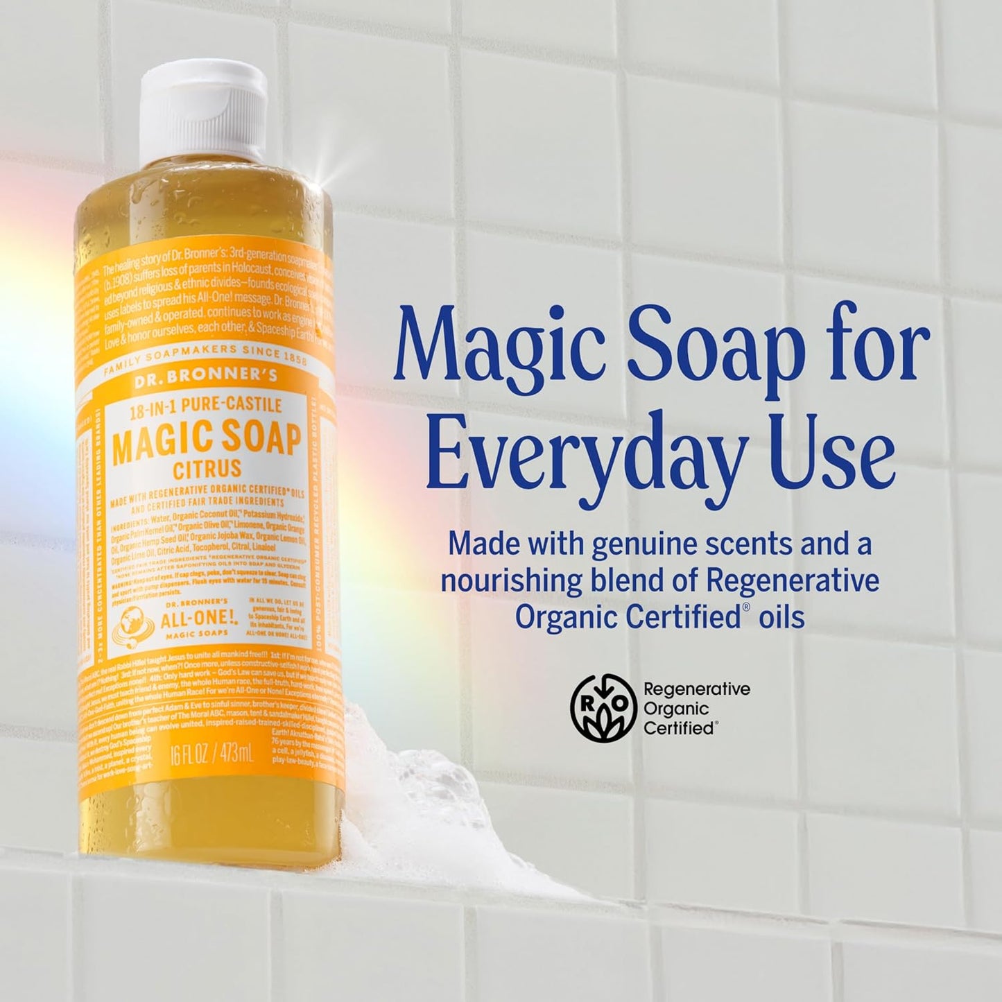 Dr. Bronner’S Organic Pure Castile Liquid Soap Citrus Oil 32 Oz
