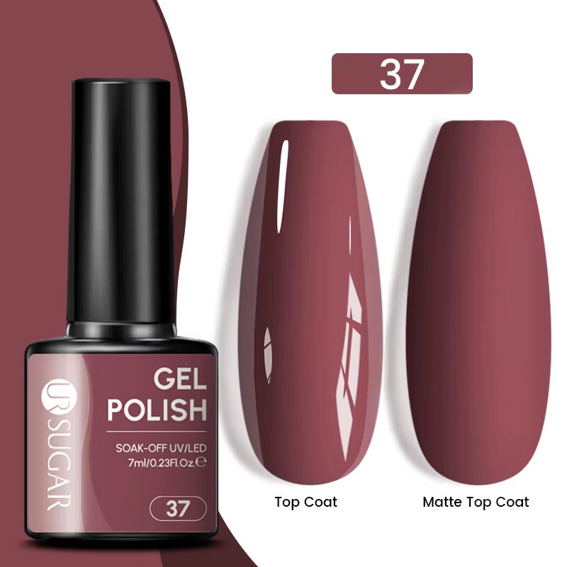 7Ml Champagne Gold Sequins Gel Nail Polish Bright Sparkling Glitter French Semi Permanent Nail Painting UV Gel