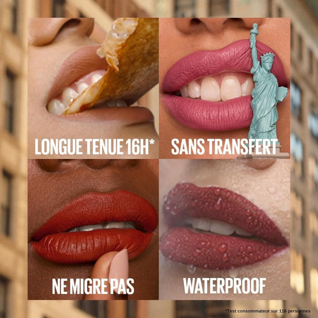 New York - Coffret Exclusif De 6 Rouges À Lèvres Liquides Longue Tenue - Superstay Matte Ink - Teintes: Lover (15)/Seductress (65)/Artist (120)/Dancer (118)/Pioneer (20)/Voyager (50)