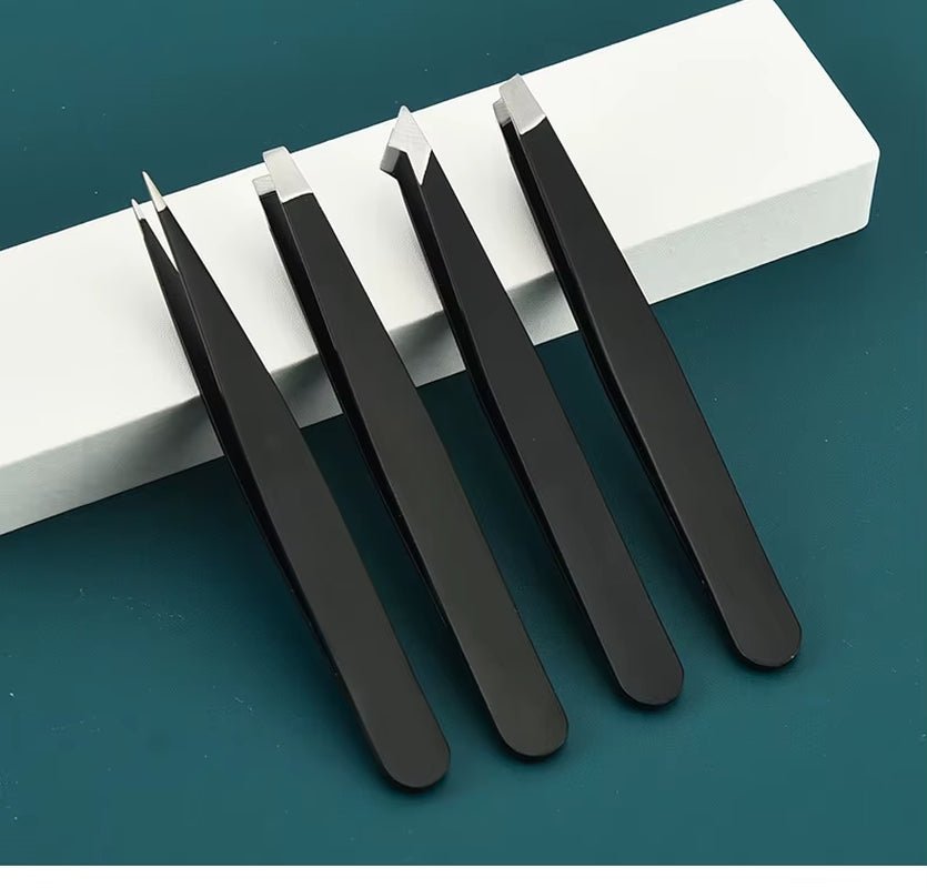 Ensemble de 4 pincettes professionnelles Ensemble parfait pour l'épilation des sourcils. Très facile et détendu à enlever - Feebella