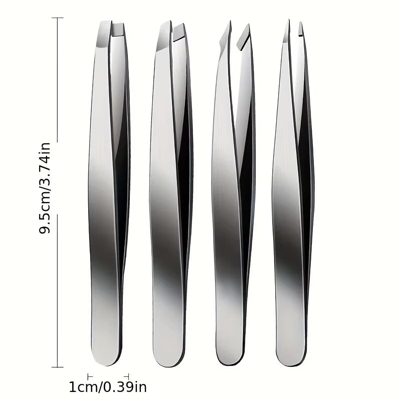 Ensemble de 4 pincettes professionnelles Ensemble parfait pour l'épilation des sourcils. Très facile et détendu à enlever - Feebella