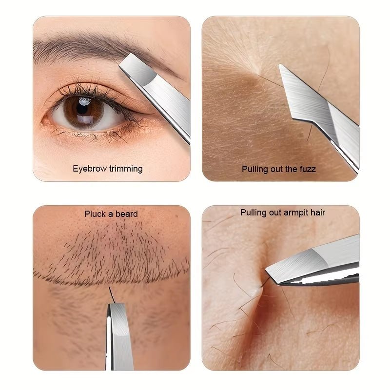 Ensemble de 4 pincettes professionnelles Ensemble parfait pour l'épilation des sourcils. Très facile et détendu à enlever - Feebella