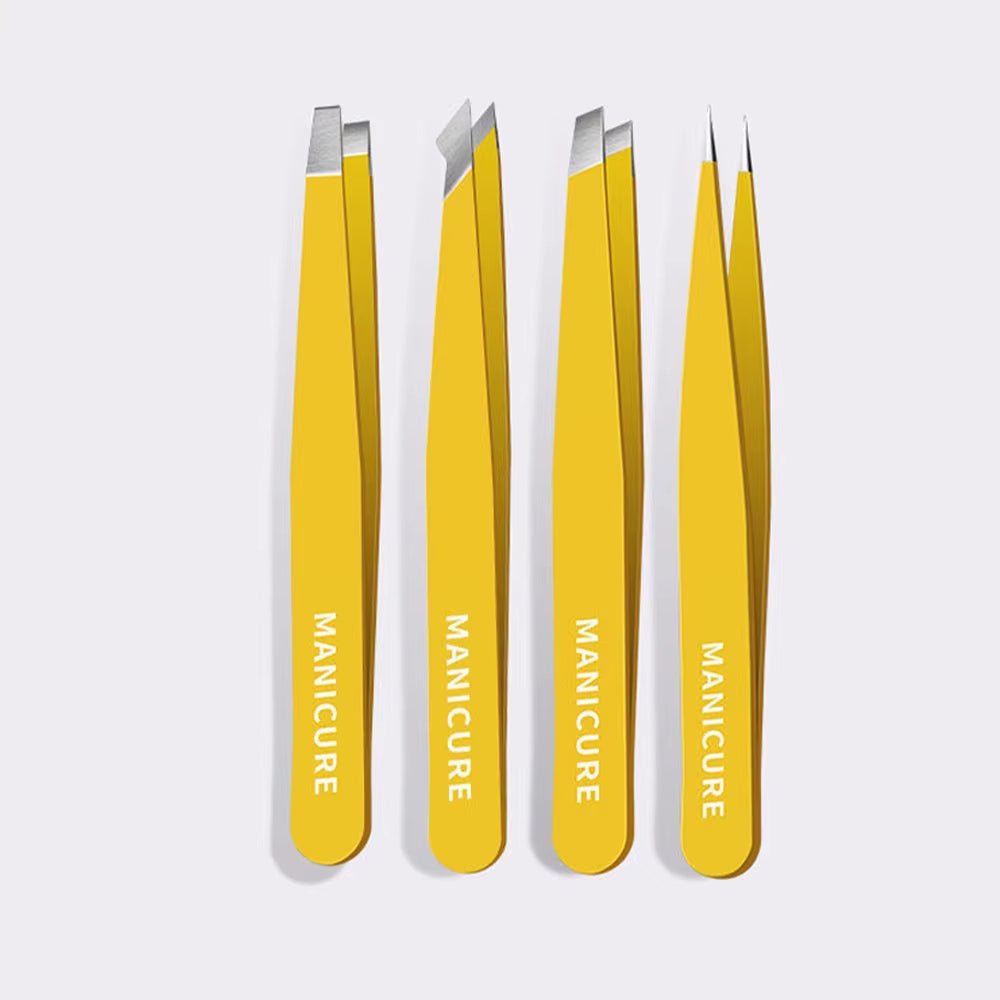 Ensemble de 4 pincettes professionnelles Ensemble parfait pour l'épilation des sourcils. Très facile et détendu à enlever - Feebella