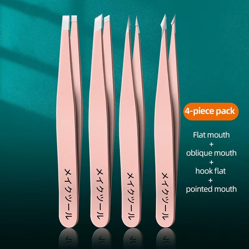 Ensemble de 4 pincettes professionnelles Ensemble parfait pour l'épilation des sourcils. Très facile et détendu à enlever - Feebella
