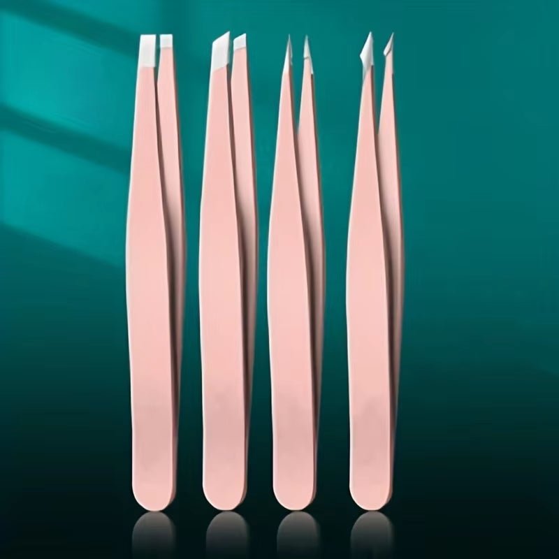 Ensemble de 4 pincettes professionnelles Ensemble parfait pour l'épilation des sourcils. Très facile et détendu à enlever - Feebella
