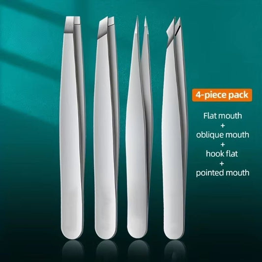 Ensemble de 4 pincettes professionnelles Ensemble parfait pour l'épilation des sourcils. Très facile et détendu à enlever - Feebella