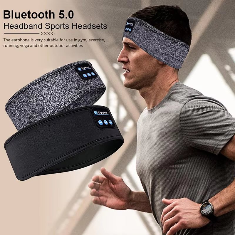 Fone Bluetooth Earphones Sports Sleeping Headband Elastic Wireless Headphones Music Eye Mask Wireless Bluetooth Headset Headband - Feebella