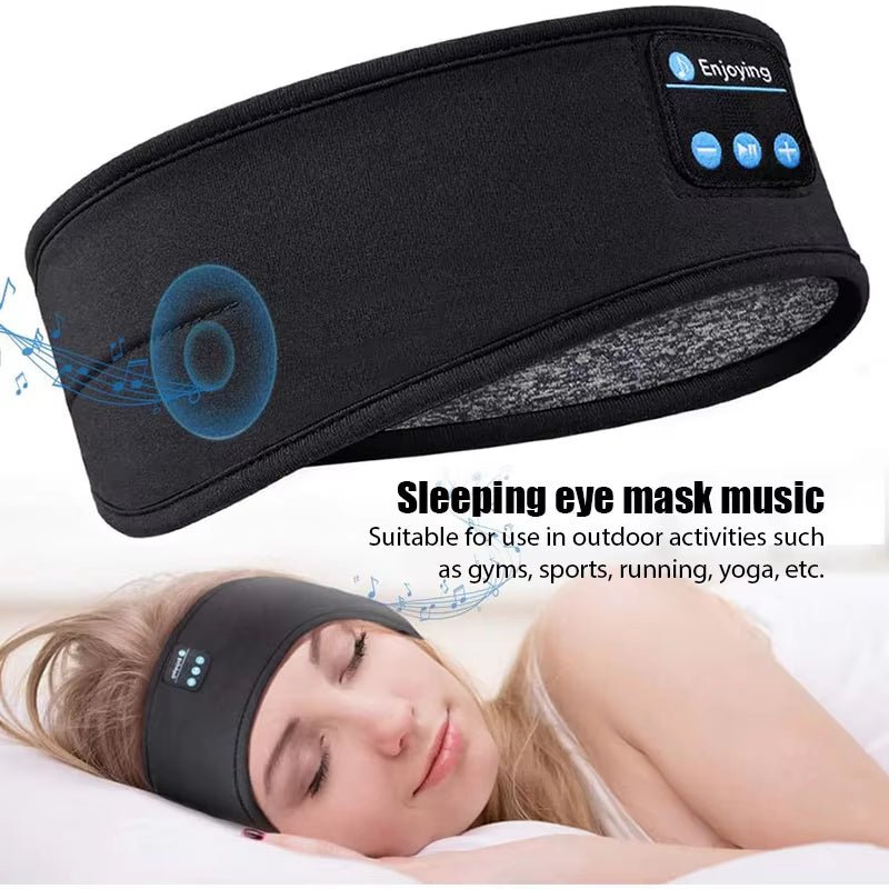 Fone Bluetooth Earphones Sports Sleeping Headband Elastic Wireless Headphones Music Eye Mask Wireless Bluetooth Headset Headband - Feebella