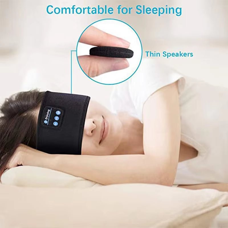 Fone Bluetooth Earphones Sports Sleeping Headband Elastic Wireless Headphones Music Eye Mask Wireless Bluetooth Headset Headband - Feebella