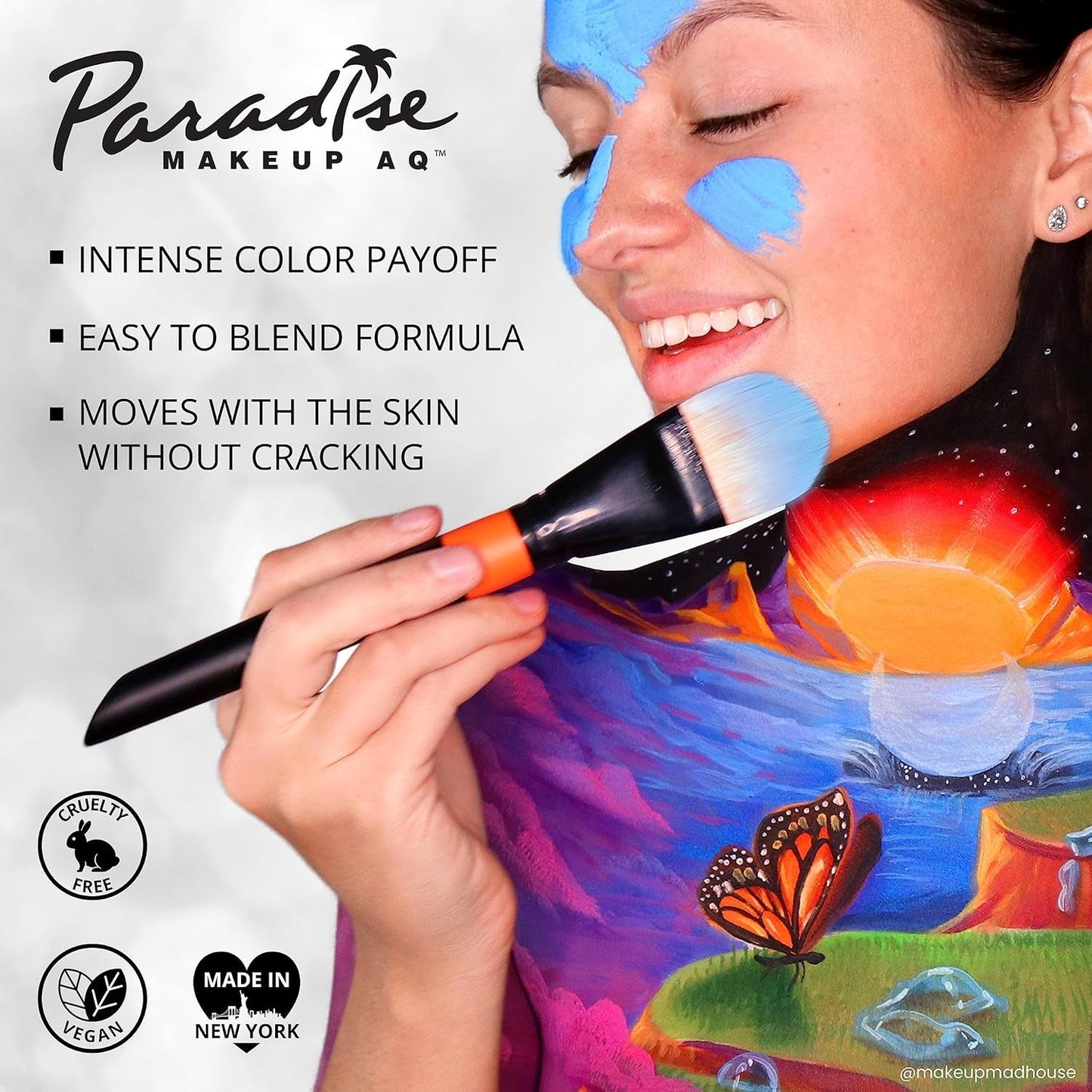 Mehron Paradise Makeup AQ - Palette De 8 Couleurs (Basic) | Palette De Peintures Corporelles Et Visage Magnétiques Rechargeables | Maquillage Professionnel Pour Costumes, SFX, Halloween Et Cosplay - Feebella