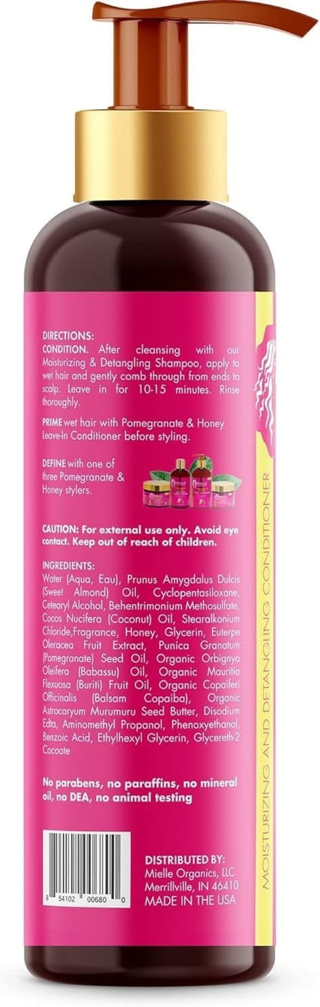 Mielle Après-Shampooing Hydratant Et Démêlant À La Grenade Et Au Miel, 12 Oz, Blanc, 355 ML (1 Pièce) - Feebella