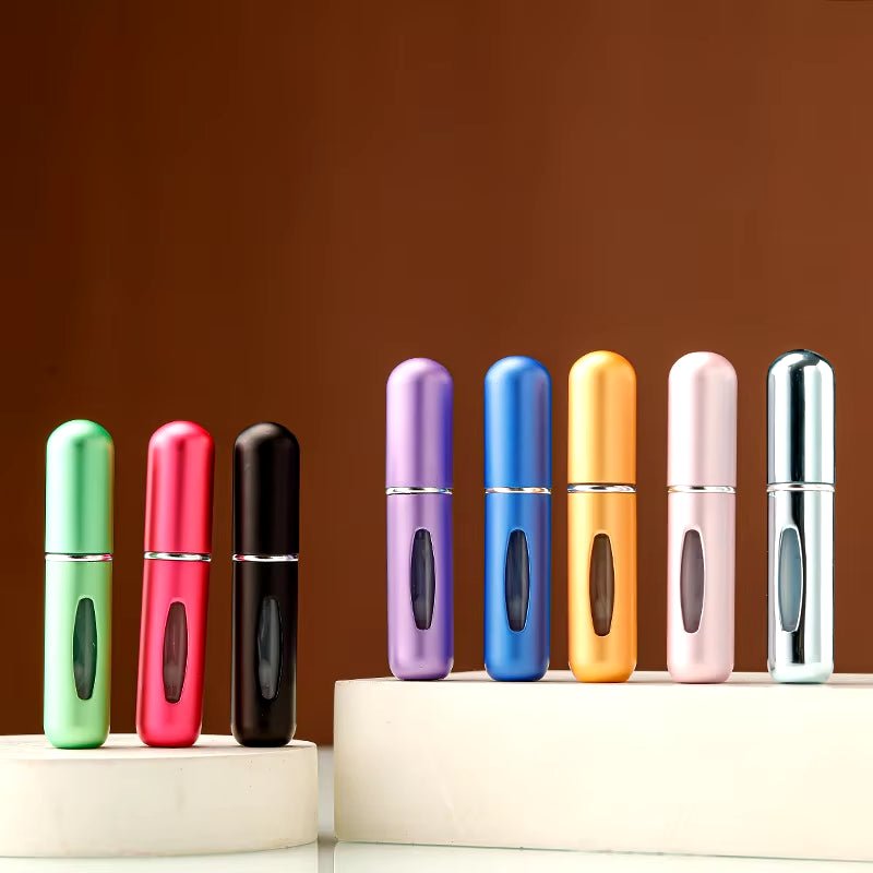 Mini bouteille de parfum rechargeable portable de 5 ml et 8 ml avec pompe à parfum de pulvérisation Conteneurs cosmétiques vides Bouteille d'atomiseur pour outil de voyage - Feebella