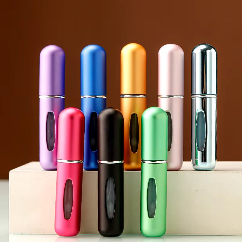 Mini bouteille de parfum rechargeable portable de 5 ml et 8 ml avec pompe à parfum de pulvérisation Conteneurs cosmétiques vides Bouteille d'atomiseur pour outil de voyage - Feebella