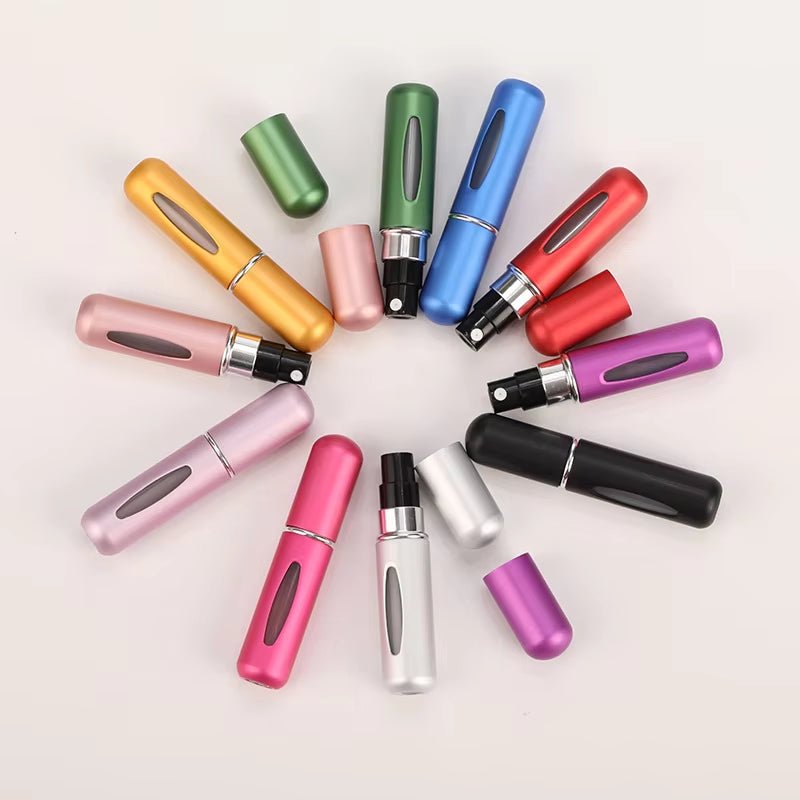 Mini bouteille de parfum rechargeable portable de 5 ml et 8 ml avec pompe à parfum de pulvérisation Conteneurs cosmétiques vides Bouteille d'atomiseur pour outil de voyage - Feebella
