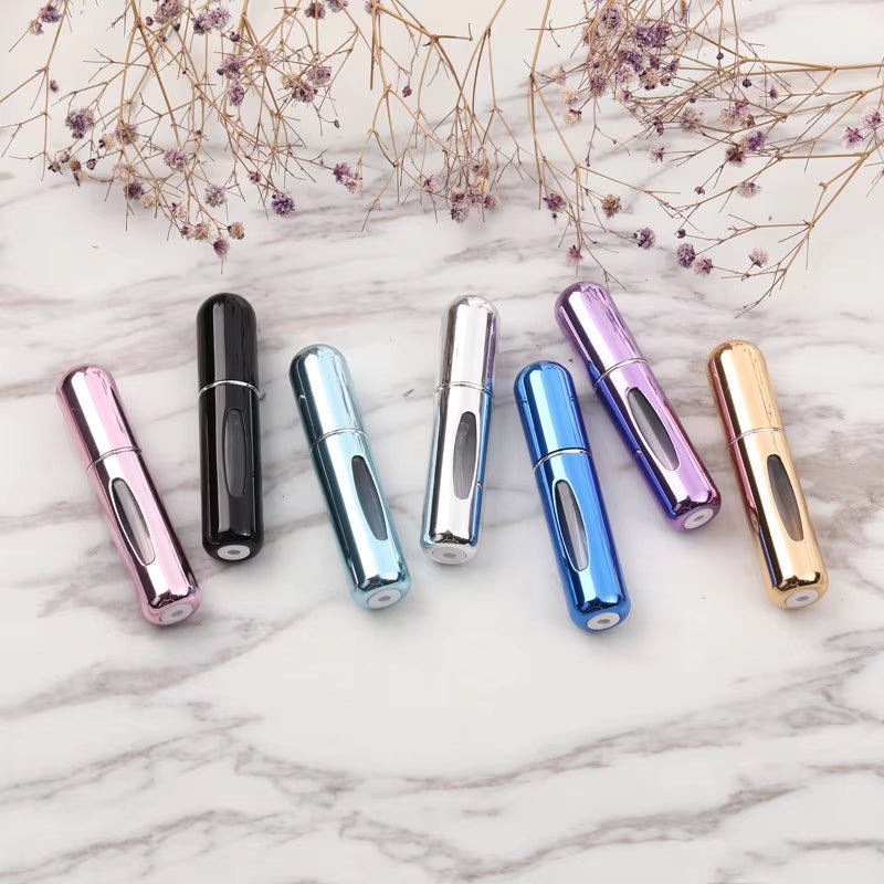 Mini bouteille de parfum rechargeable portable de 5 ml et 8 ml avec pompe à parfum de pulvérisation Conteneurs cosmétiques vides Bouteille d'atomiseur pour outil de voyage - Feebella