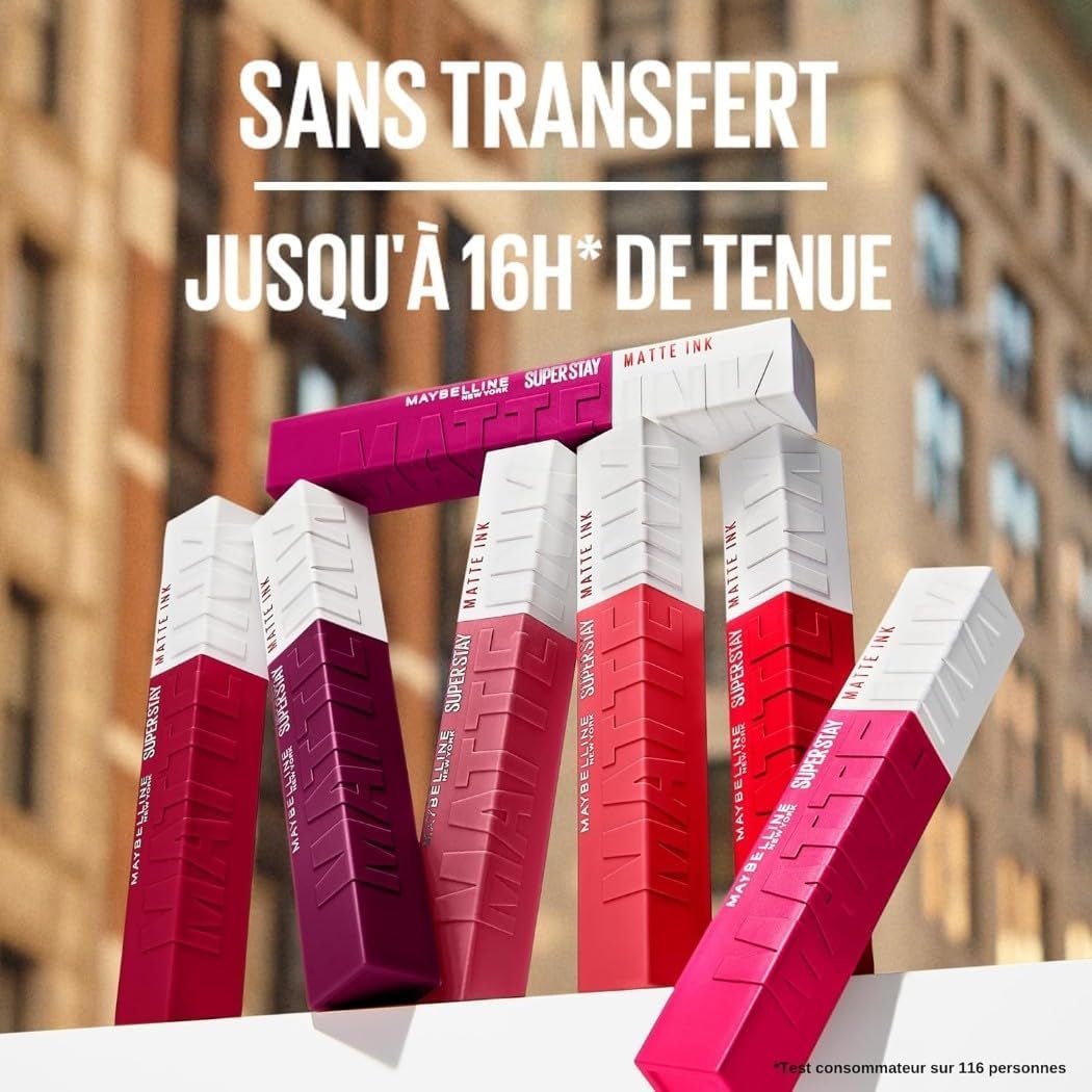 New York - Coffret Exclusif De 6 Rouges À Lèvres Liquides Longue Tenue - Superstay Matte Ink - Teintes: Lover (15)/Seductress (65)/Artist (120)/Dancer (118)/Pioneer (20)/Voyager (50) - Feebella