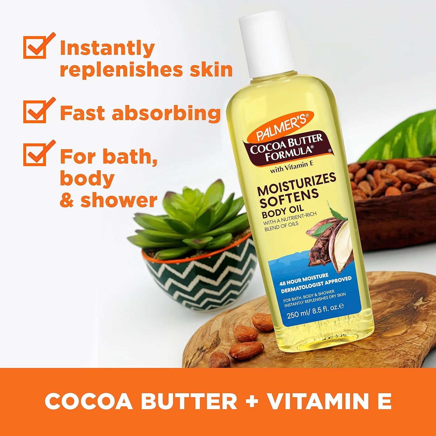 Palmers Cocoa Butter Formula with Vitamin E Moisturizing Body Oil for Unisex 8.5 Oz Oil - Feebella