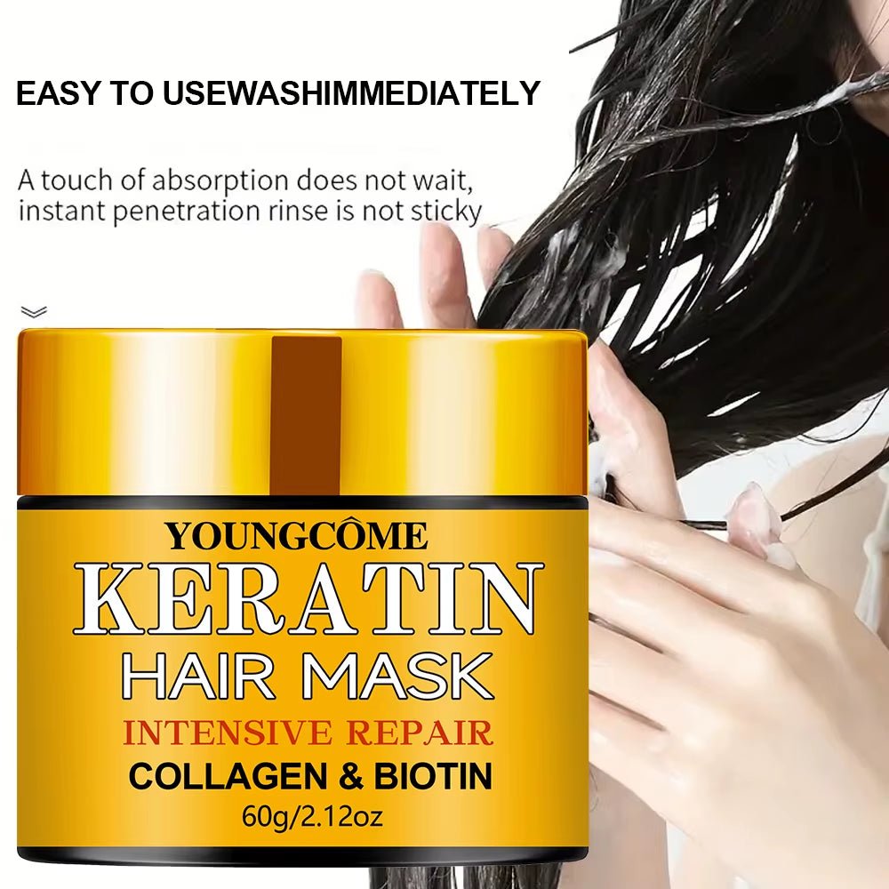Réparations capillaires Masque capillaire Biotine Collagène Traitement à la kératine Après-shampooing pour cheveux Huile essentielle pour cheveux Nourrissant pour les dommages secs - Feebella