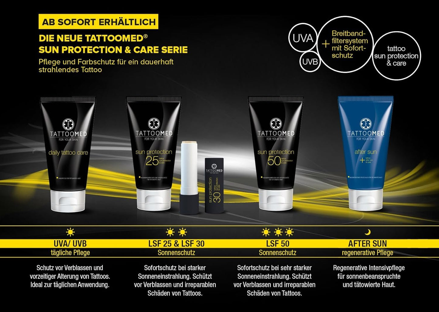 Soin Pour Peau Tatouée Crème Solaire Sun Protection SPF50 Protection Des Tatouages/Couleurs De Tatouage - Feebella