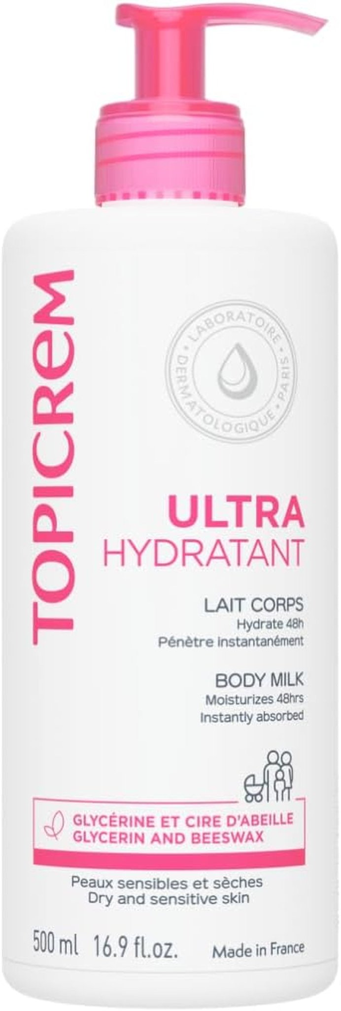 - Ultra Hydratant Lait Corps - Hydrate 48H, Relipide, Protège La Peau - Texture Onctueuse, Odeur Délicate - Crème Hydratante Pour Peaux Sensibles - Fabrication Française - 500 Ml - Feebella